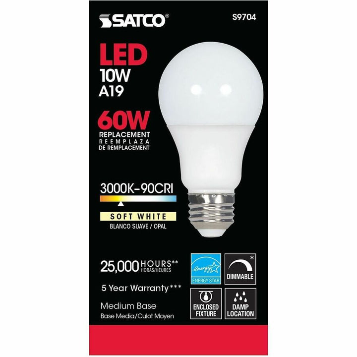 Image of Satco S9704 A19 LED Frosted Bulb
