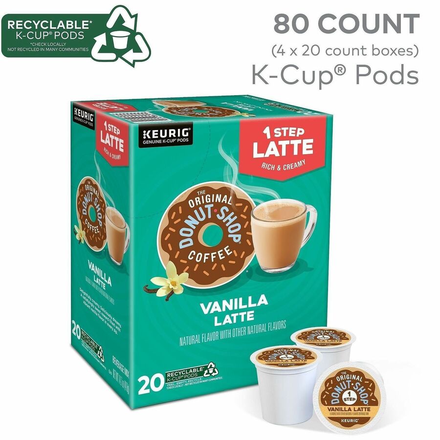 Image of Diedrich 8177CT TODS 1-Step Latte K-Cups, Dark, K-Cup, Pod, Latte, Colombian, Vanilla, 20 Coffee/Box, 4 / Carton