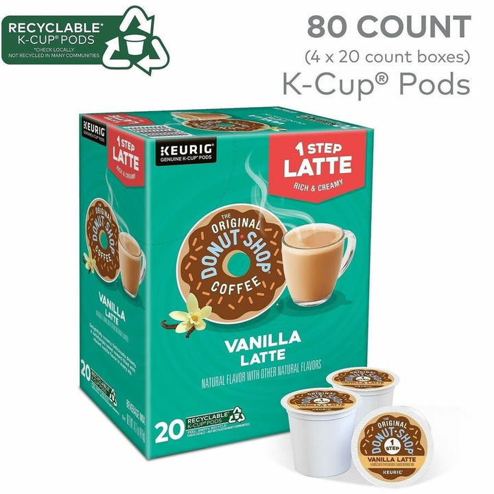 Image of Diedrich 8177CT TODS 1-Step Latte K-Cups, Dark, K-Cup, Pod, Latte, Colombian, Vanilla, 20 Coffee/Box, 4 / Carton