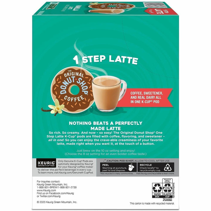 Image of Diedrich 8177CT TODS 1-Step Latte K-Cups, Dark, K-Cup, Pod, Latte, Colombian, Vanilla, 20 Coffee/Box, 4 / Carton