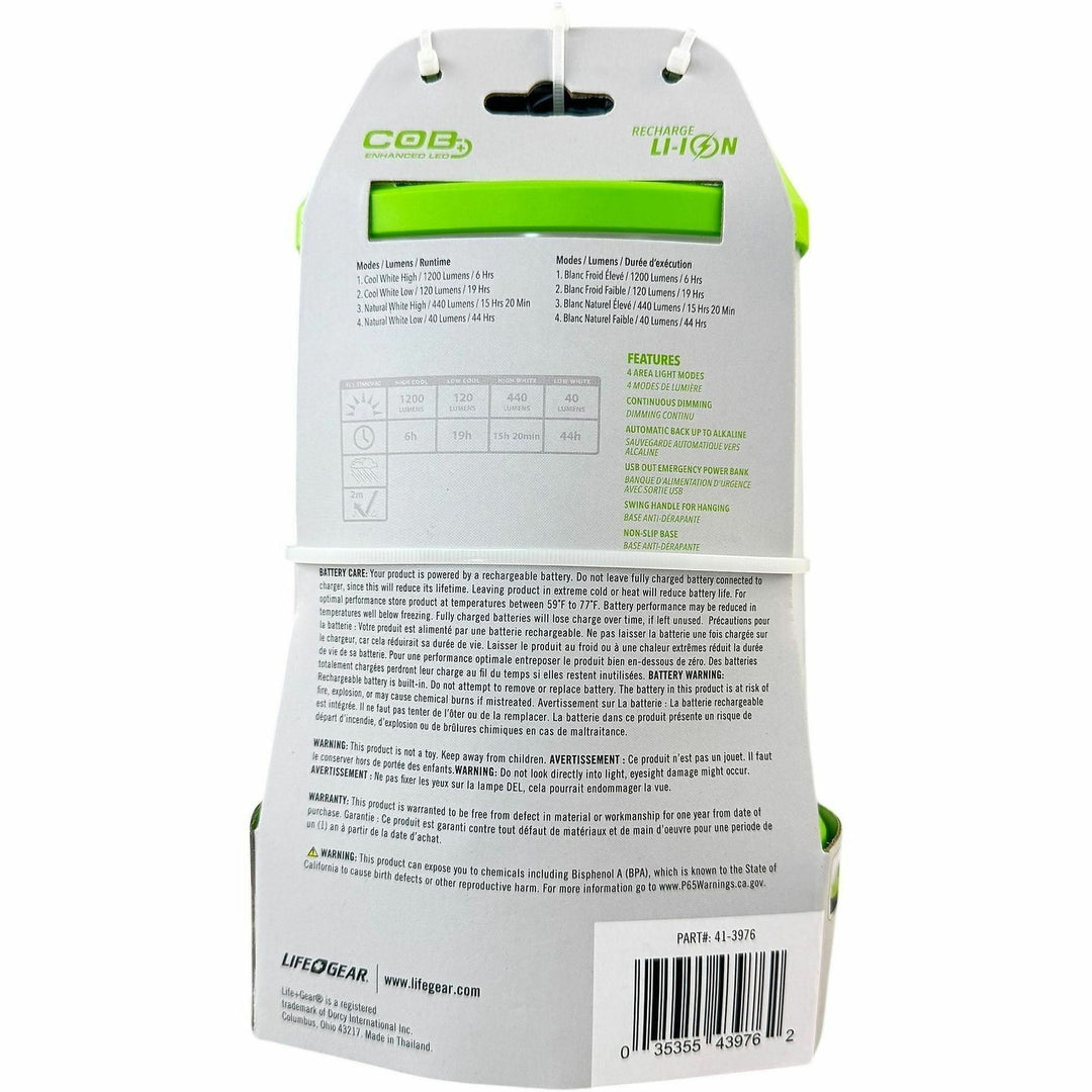 Image of Life+Gear 41-3976 Hybrid USB-Rechargeable Lantern