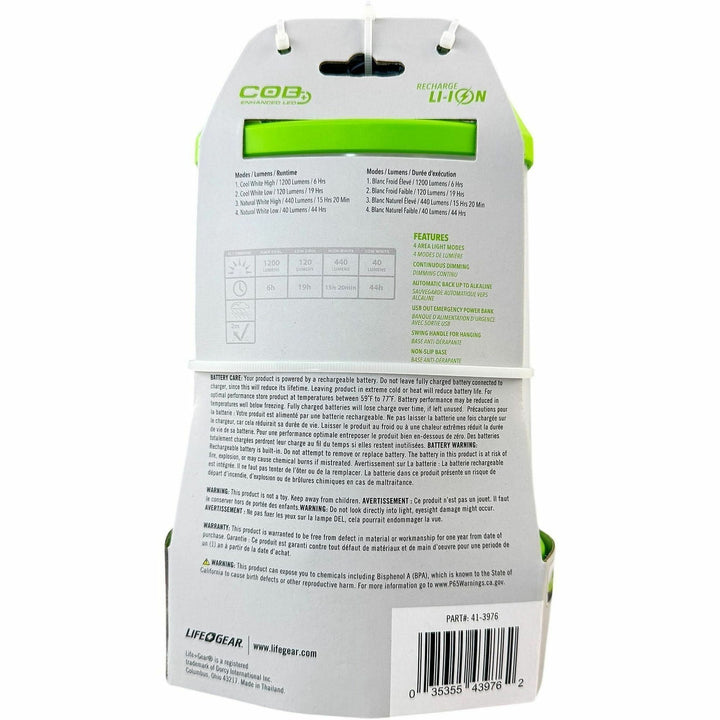 Image of Life+Gear 41-3976 Hybrid USB-Rechargeable Lantern