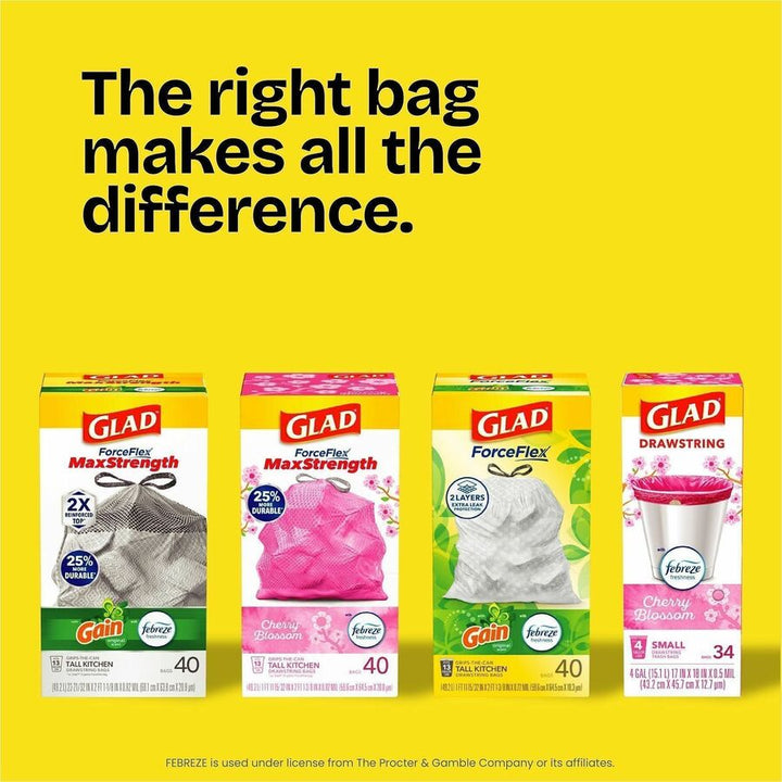Image of Glad ForceFlex 78750 Drawstring Tall Kitchen Bags