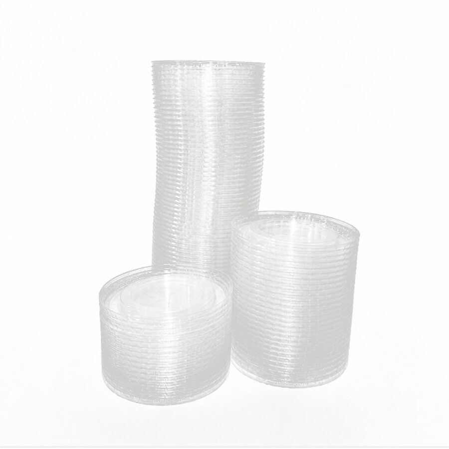Image of Genuine Joe 58236 Lids for Plastic Cold Cups, Polyethylene Terephthalate (PET), Clear, 1000 Lids/Box, 1 Carton