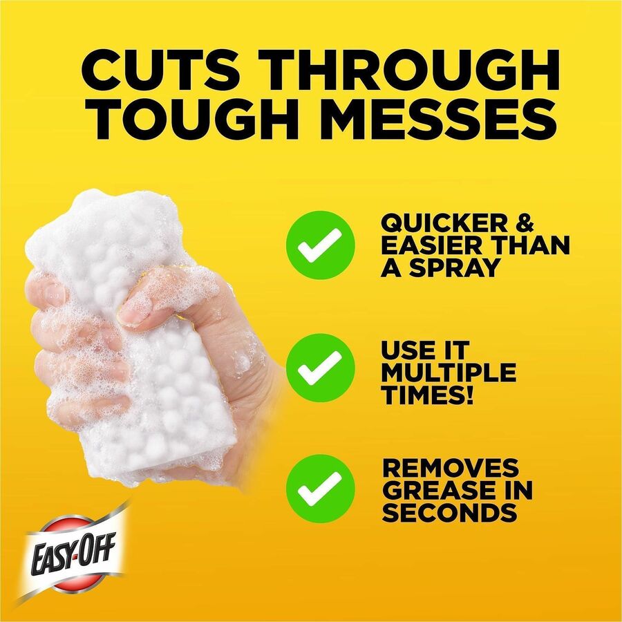 Image of Easy-Off 01776 Heavy Duty 2-in-1 Eraser, Foam, Heavy Duty, Abrasive, White, 5 / Pack