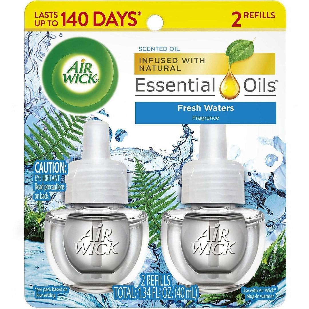 Image of Air Wick 01325 Scent Oil Warmer Refill, Oil, 0.7 fl oz (0 quart), Fresh Waters, 140 Day, 2 / Pack