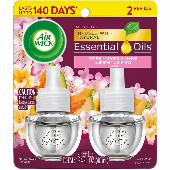 Image of Air Wick 01327CT Scent Oil Warmer Refill, Oil, 0.7 fl oz (0 quart), Summer Delights, 140 Day, 2 Refills/Pack, 6 / Carton
