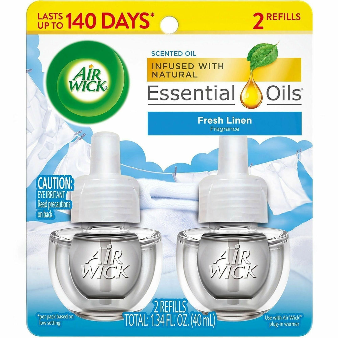Image of Air Wick 01323 Scent Oil Warmer Refill, Oil, 0.7 fl oz (0 quart), Fresh Linen, 120 Day, 2 / Pack