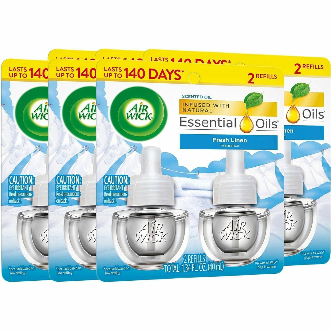 Image of Air Wick 01323CT Scent Oil Warmer Refill, Oil, 0.7 fl oz (0 quart), Fresh Linen, 140 Day, 2 Refills/Pack, 6 / Carton