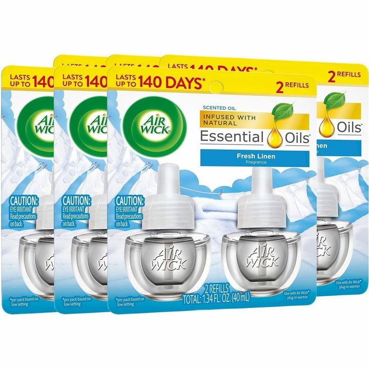Image of Air Wick 01323CT Scent Oil Warmer Refill, Oil, 0.7 fl oz (0 quart), Fresh Linen, 140 Day, 2 Refills/Pack, 6 / Carton