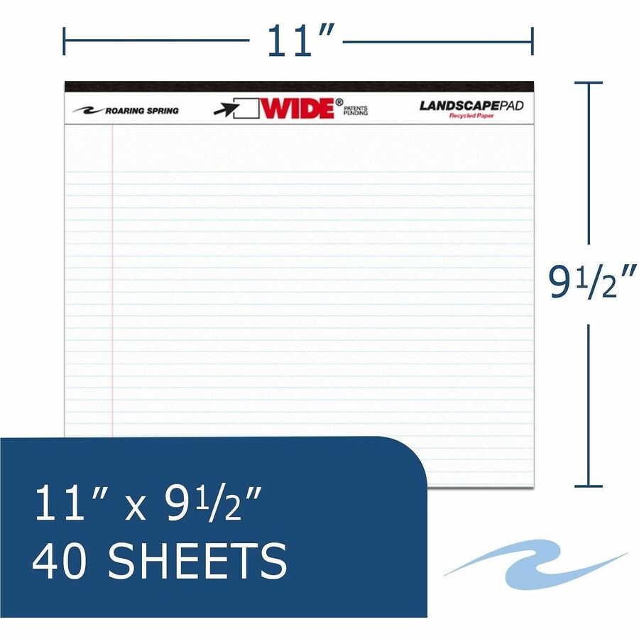 Image of Roaring Spring 74500CT Wide Landscape White Writing Pads