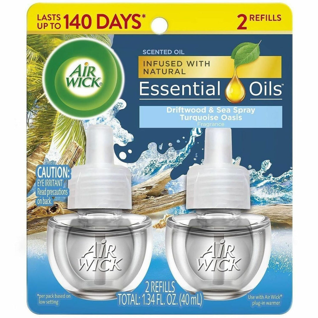 Image of Air Wick 01332 Scent Oil Warmer Refill, Oil, 0.7 fl oz (0 quart), Turquoise Oasis, 140 Day, 2 / Pack