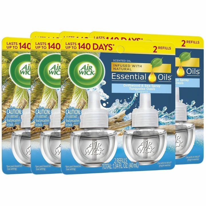 Image of Air Wick 01332CT Scent Oil Warmer Refill, Oil, 0.7 fl oz (0 quart), Turquoise Oasis, 140 Day, 2 Refills/Pack, 6 / Carton