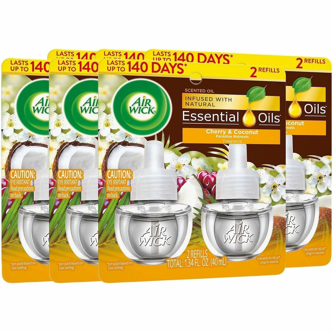 Image of Air Wick 01333CT Scent Oil Warmer Refill, Oil, 0.7 fl oz (0 quart), Paradise Retreat, 140 Day, 2 Refills/Pack, 6 / Carton