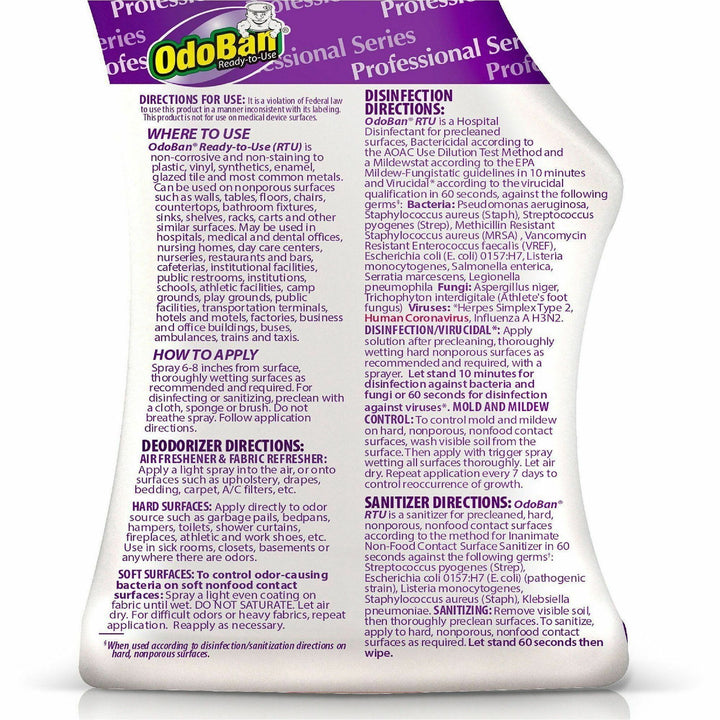 Image of OdoBan 910162QCCT Lavender Deodorizer Disinfectant Spray