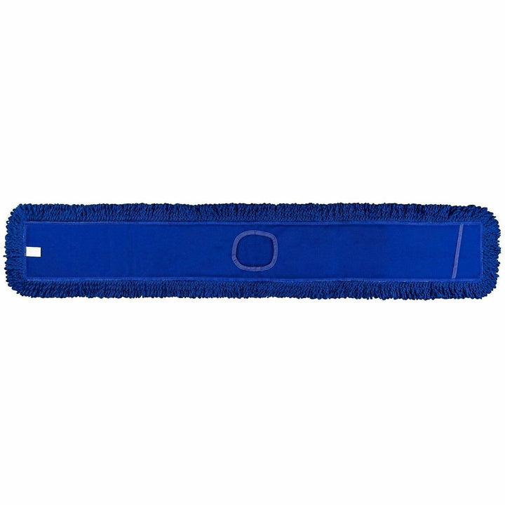 Image of Genuine Joe 01287 Fringed Dust Mops, Looped Ends, Machine Washable, Reusable, Launderable, Blue, 1 Carton