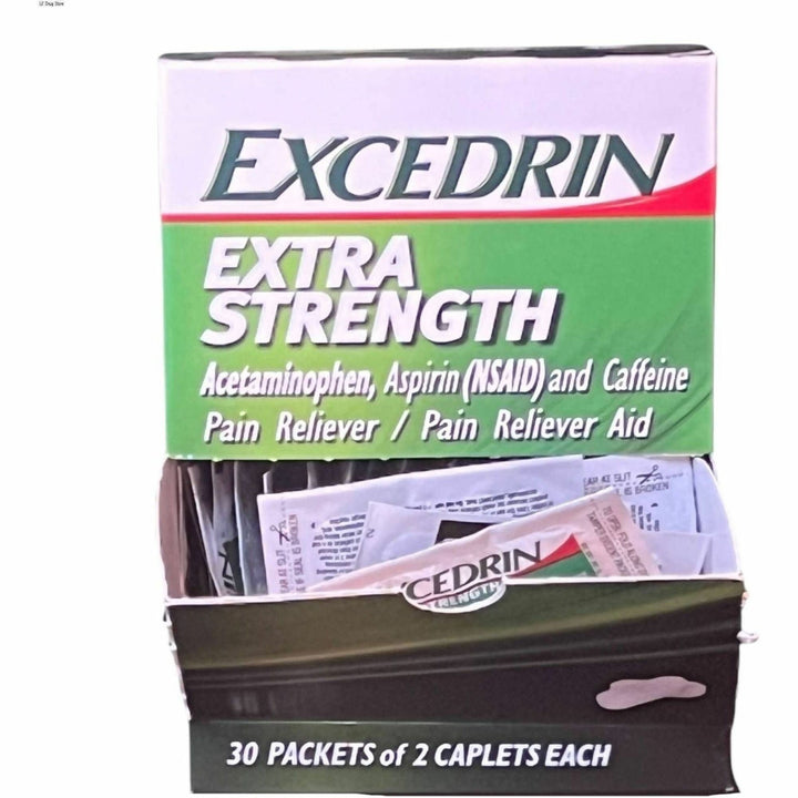 Image of Lil' Drug Store 64108 Excedrin Pain Reliever, For Headache, Body Ache, Arthritis, Cold, Pain, Migraine, 30 / Box