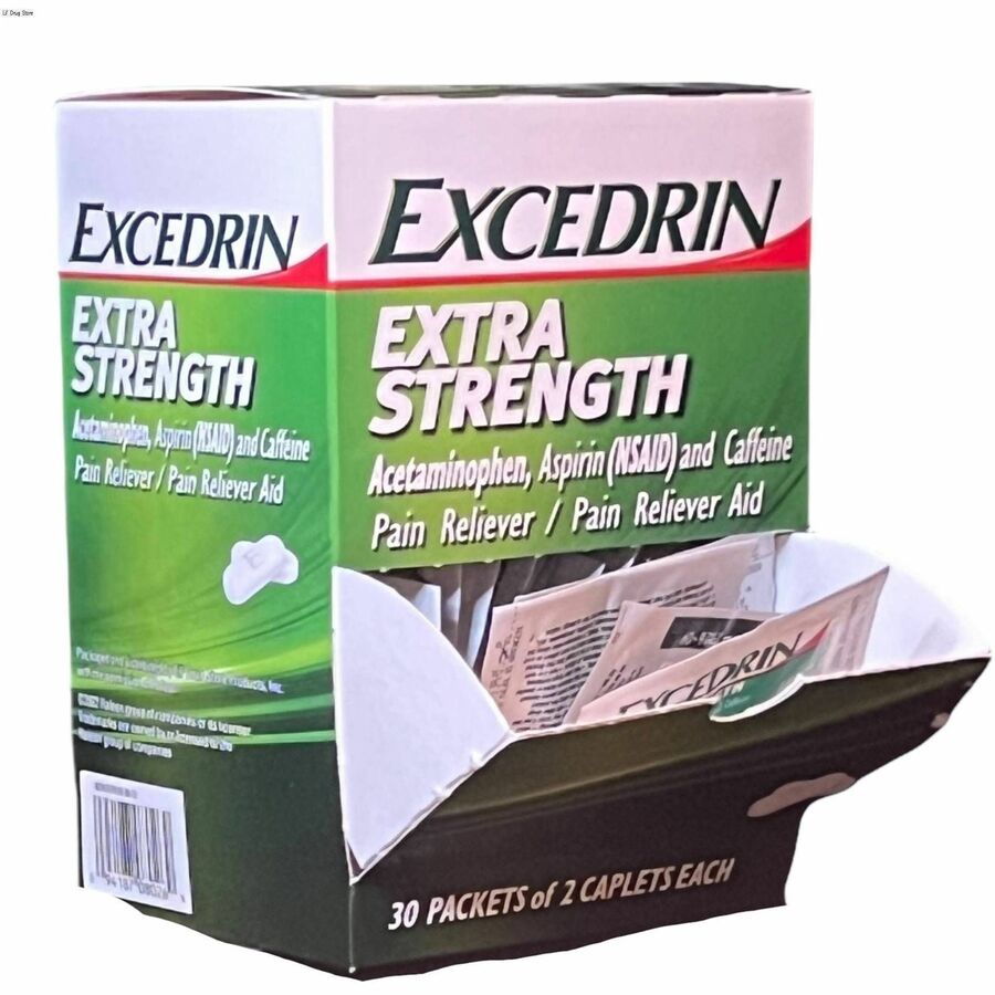 Image of Lil' Drug Store 64108 Excedrin Pain Reliever, For Headache, Body Ache, Arthritis, Cold, Pain, Migraine, 30 / Box