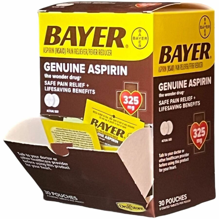 Image of Lil' Drug Store 64268 Bayer Genuine Aspirin, For Pain, Headache, Backache, Muscular Pain, Toothache, Arthritis, Menstrual Cramp, 30 / Box