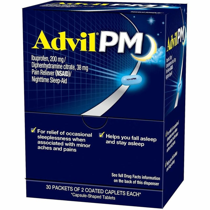 Image of Lil' Drug Store 64338 Advil PM, For Body Ache, Pain, 30 / Box