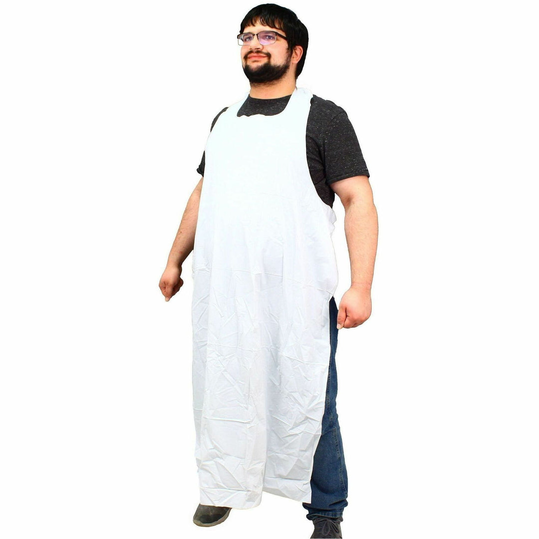 Image of Genuine Joe 01299 Vinyl Aprons, White, Vinyl, 1 Carton