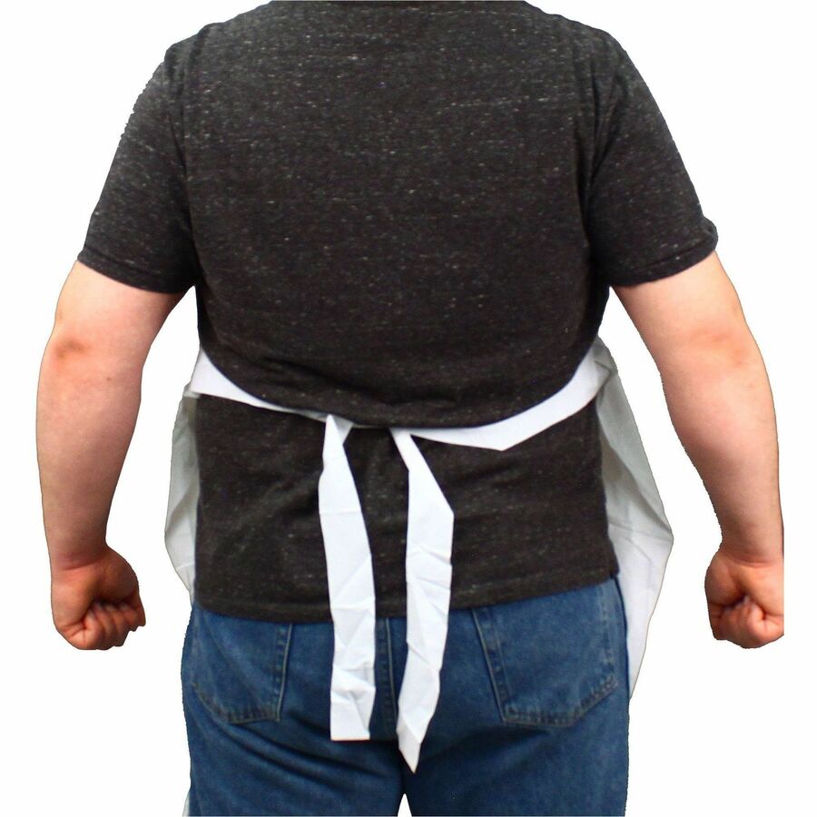 Image of Genuine Joe 01299 Vinyl Aprons, White, Vinyl, 1 Carton