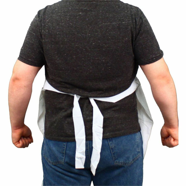 Image of Genuine Joe 01299 Vinyl Aprons, White, Vinyl, 1 Carton