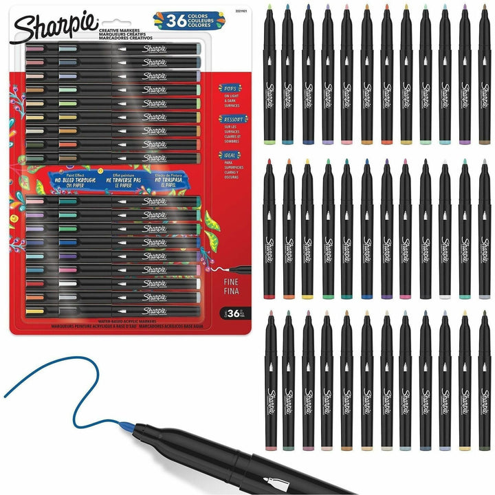Image of Sharpie 2221921 Creative Markers, Fine Marker Point, Assorted Ink, Multipurpose, 36 / Pack