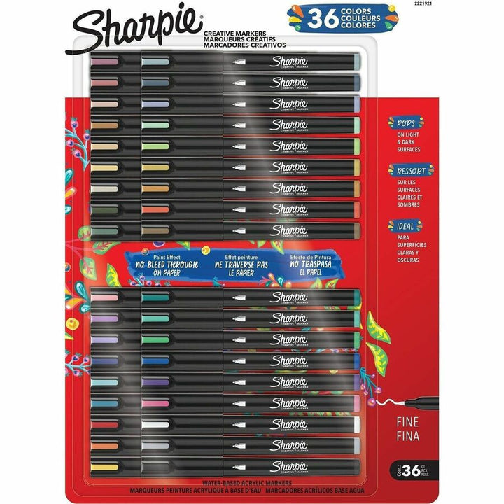 Image of Sharpie 2221921 Creative Markers, Fine Marker Point, Assorted Ink, Multipurpose, 36 / Pack