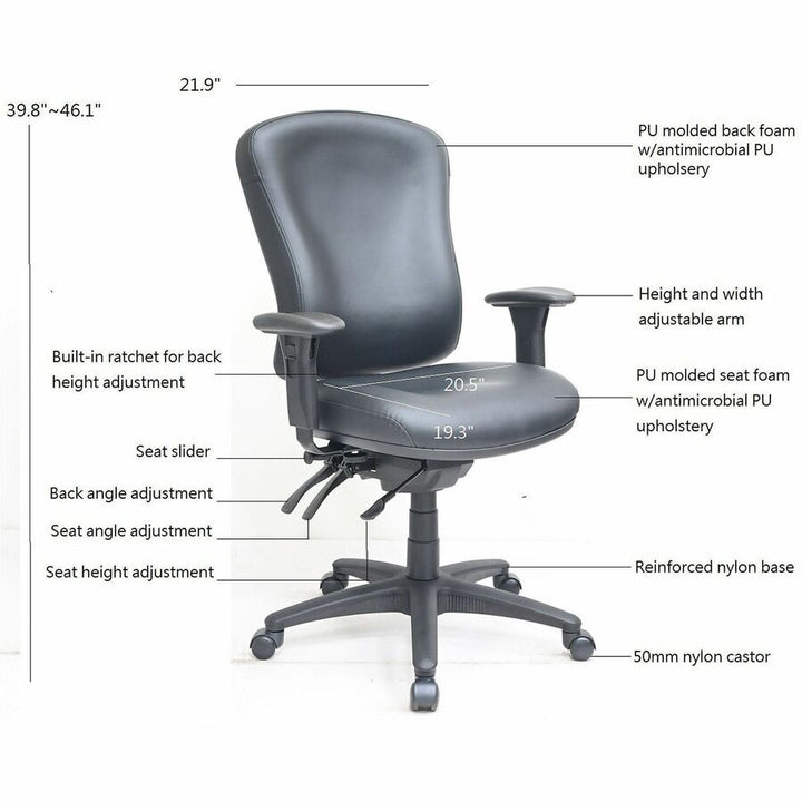 Image of Lorell 66154 Accord Series Managerial Task Chair