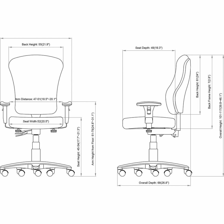 Image of Lorell 66154 Accord Series Managerial Task Chair