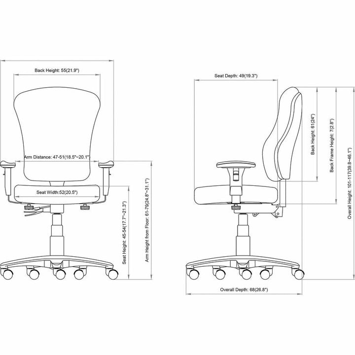 Image of Lorell 66154 Accord Series Managerial Task Chair
