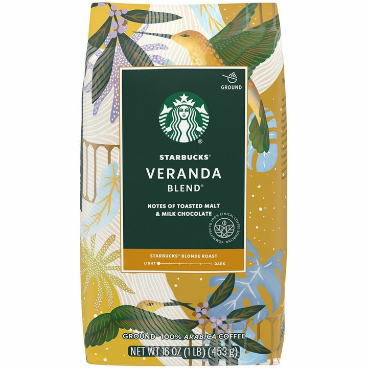 Image of Starbucks 12413968CT Veranda Blend Blonde Roast Ground Coffee, Compatible with Drip-coffee Brewer, Blonde, Ground, Veranda Blend, 6 / Carton