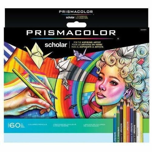 Image of Prismacolor 2226801 Scholar Coloured Pencil, Assorted Lead, 60 / Pack