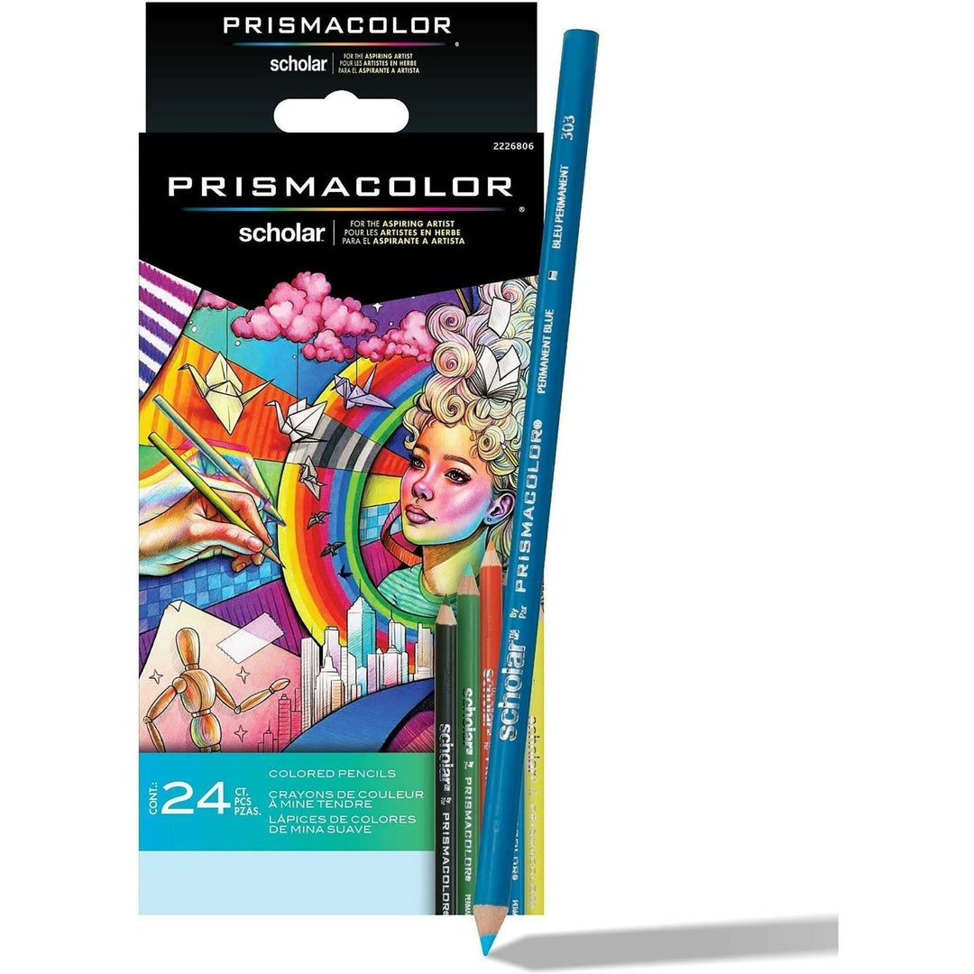 Image of Prismacolor 2226806 Scholar Colored Pencils, Assorted Lead, 24 / Pack