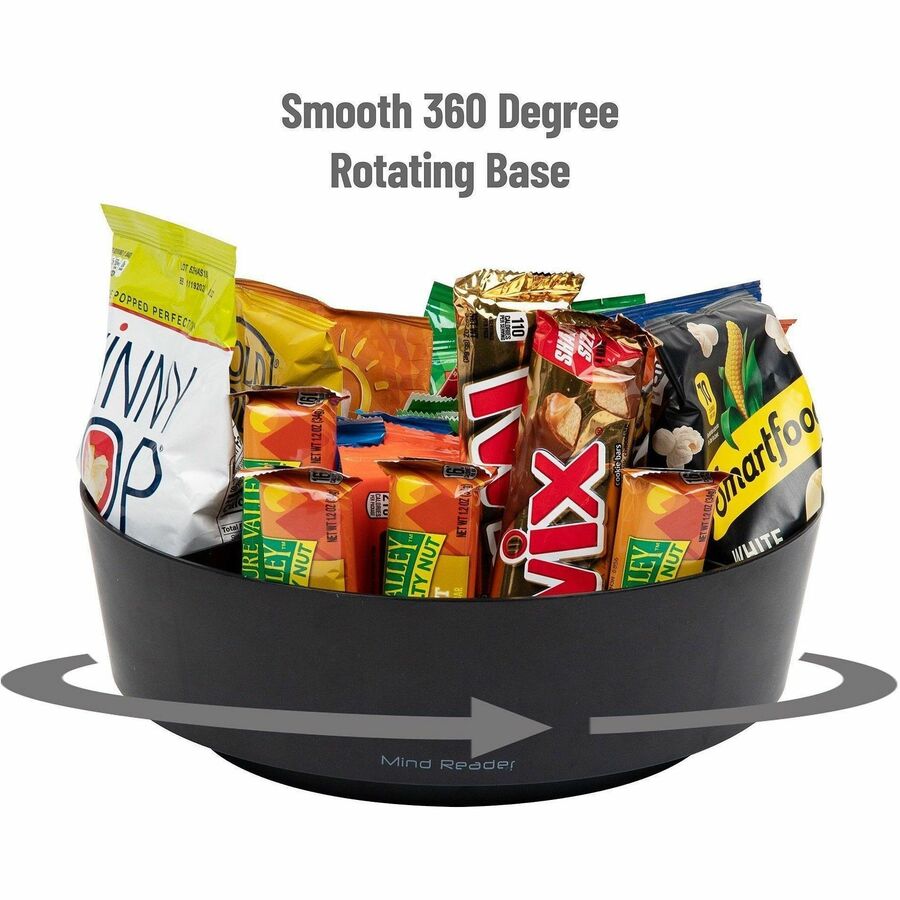 Image of Mind Reader LAZSNACKCT 4-Compartment Snack Carousel Organizer, 4 Compartment(s), Rotate, Lightweight, Black, 9 / Carton