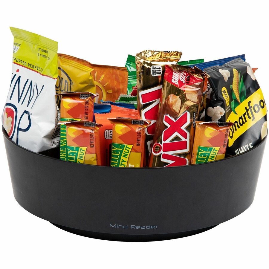 Image of Mind Reader LAZSNACKCT 4-Compartment Snack Carousel Organizer, 4 Compartment(s), Rotate, Lightweight, Black, 9 / Carton