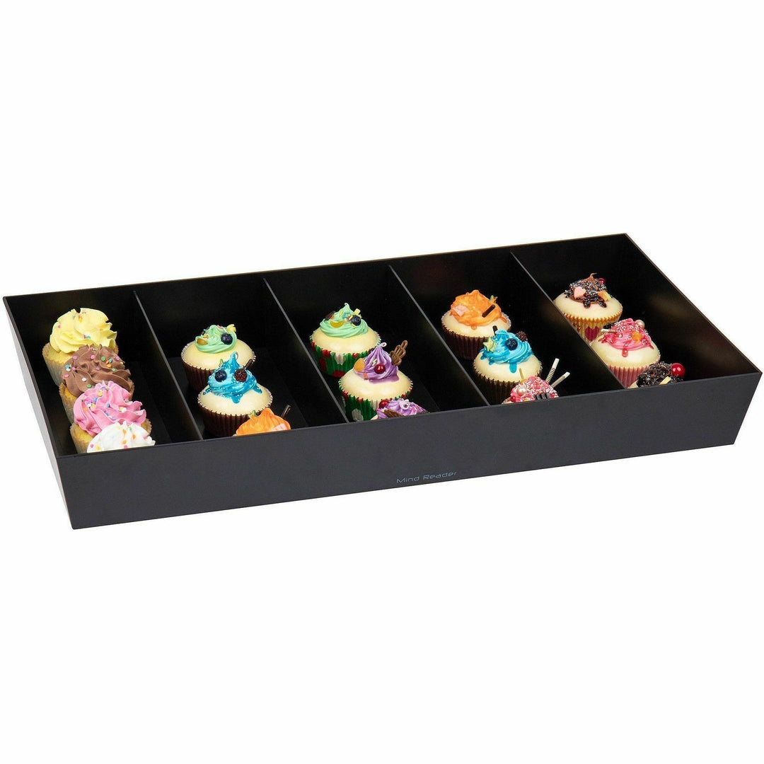 Image of Mind Reader SNACKORGTCT 5-Compartment Snack Organizer, 5 Compartment(s), Lightweight, Black, 5 / Carton