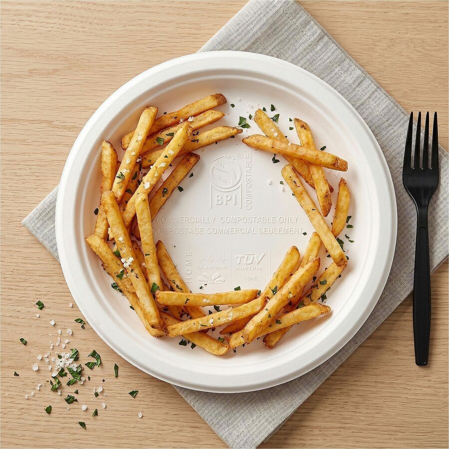 Image of Genuine Joe 02043 BPI Certified Compostable Paper Plate