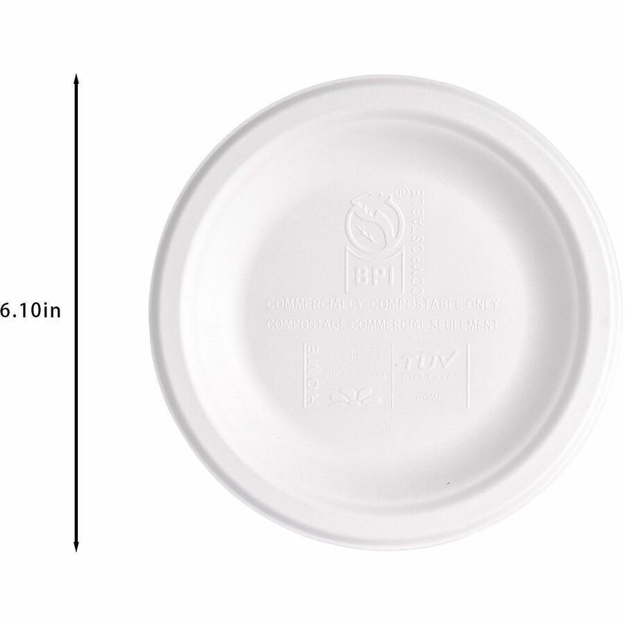 Image of Genuine Joe 02042 BPI Certified Compostable Paper Plate