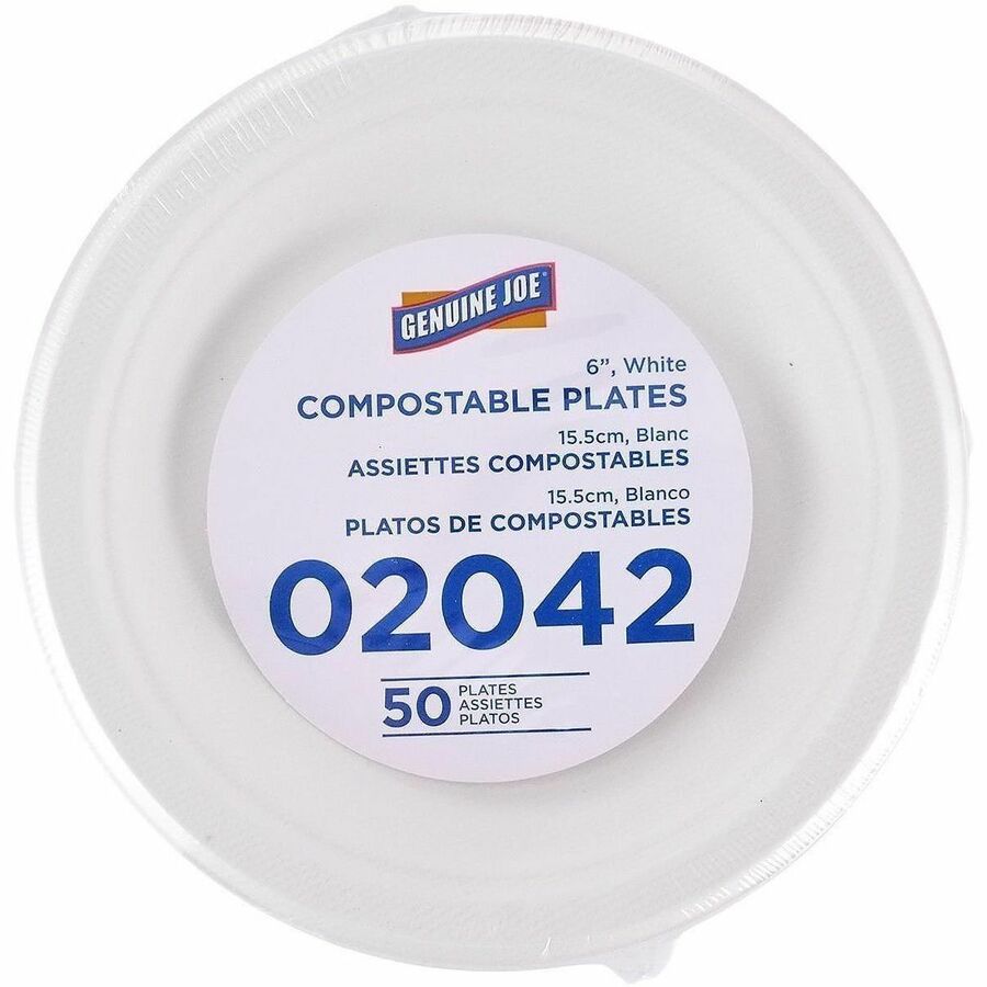 Image of Genuine Joe 02042 BPI Certified Compostable Paper Plate
