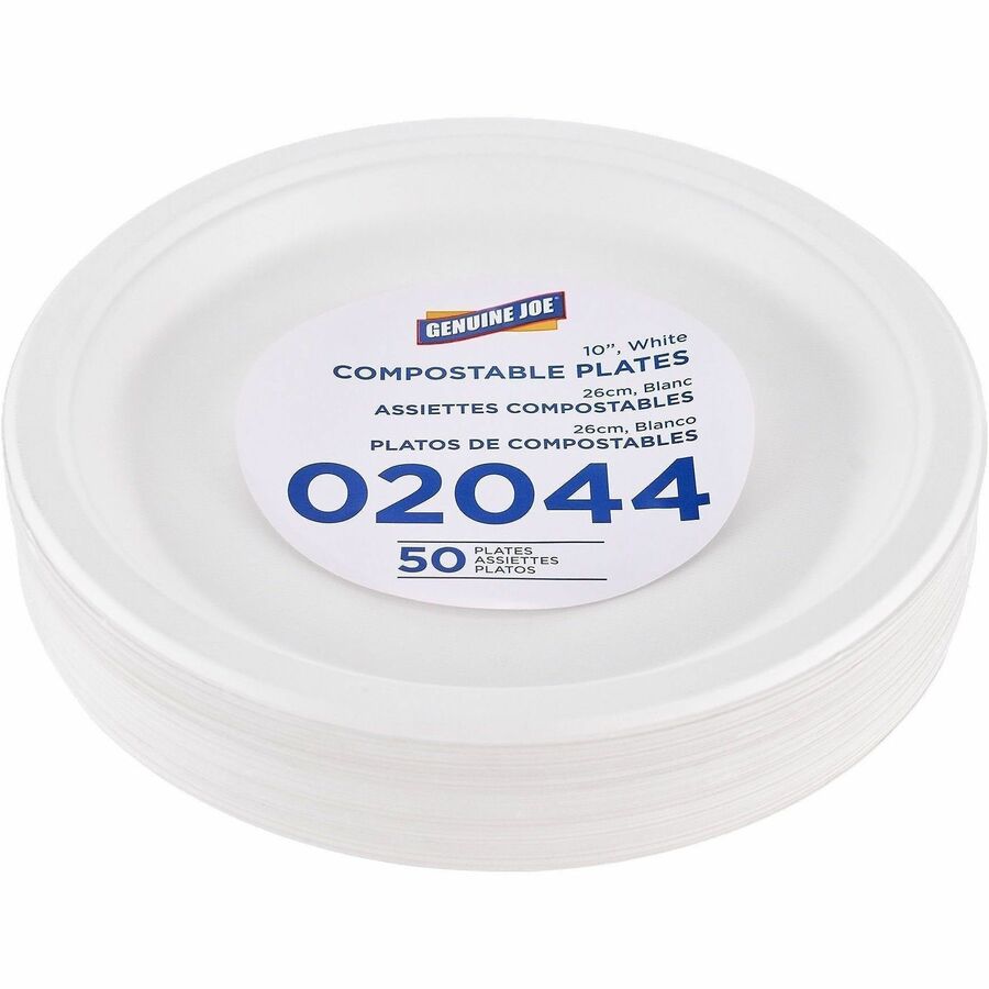 Image of Genuine Joe 02044 BPI Certified Compostable Paper Plate