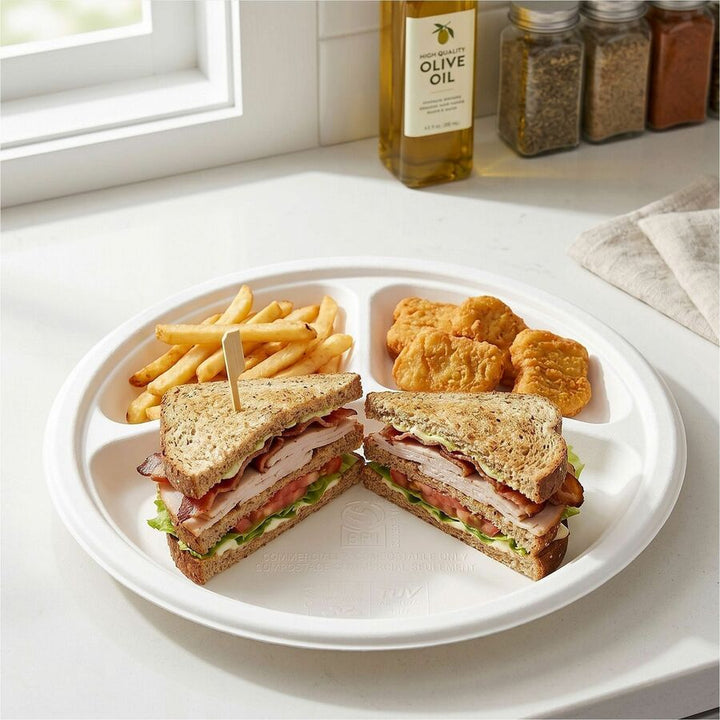 Image of Genuine Joe 02045 BPI Certified Compostable Paper Plate