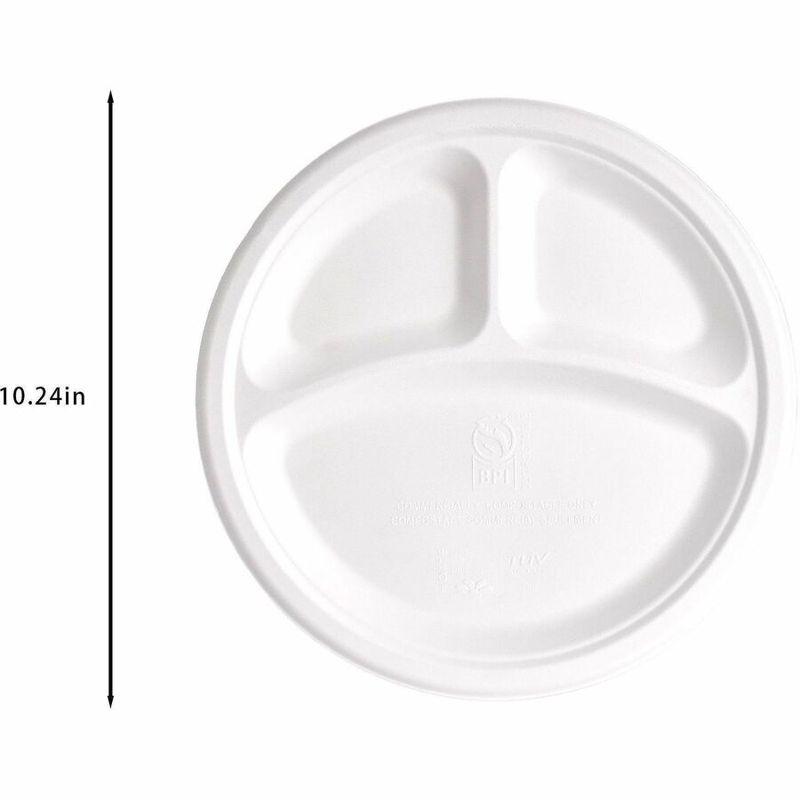 Image of Genuine Joe 02045 BPI Certified Compostable Paper Plate