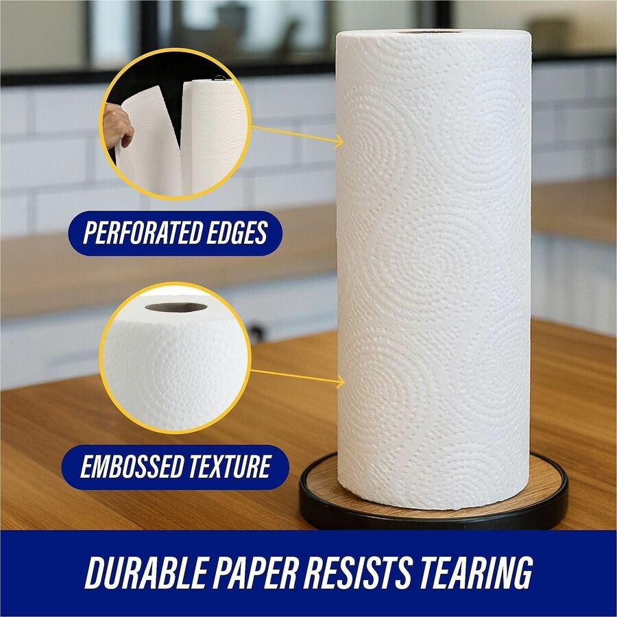 Image of Genuine Joe 23085 Kitchen Roll Paper Towels, 2 Ply, 11" W x 93.60" Length, White, Paper, 30 Rolls Per Roll, 100 Towels/Roll, 1 Carton
