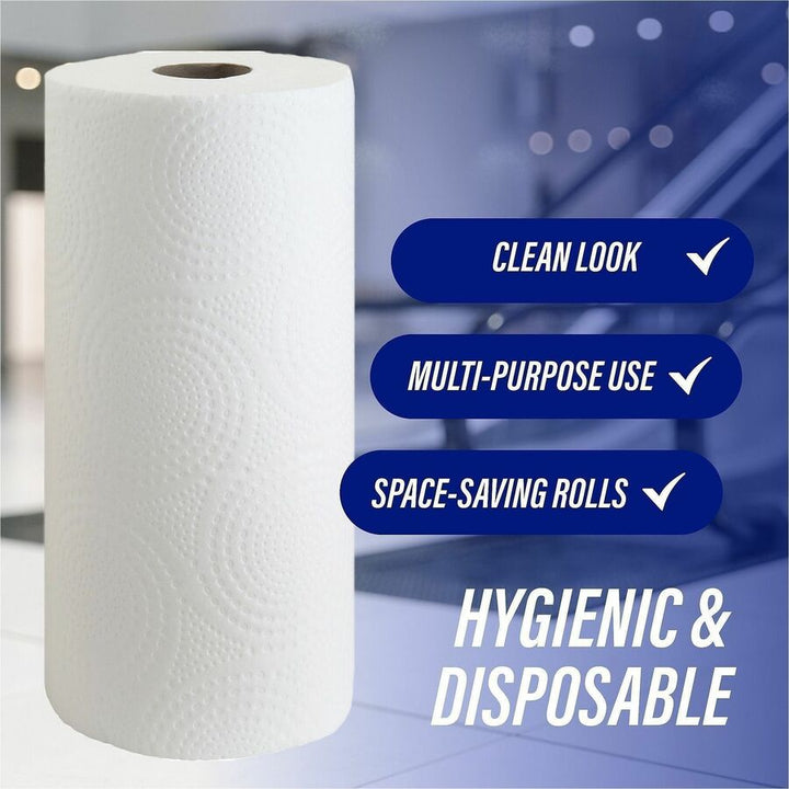 Image of Genuine Joe 23085 Kitchen Roll Paper Towels, 2 Ply, 11" W x 93.60" Length, White, Paper, 30 Rolls Per Roll, 100 Towels/Roll, 1 Carton