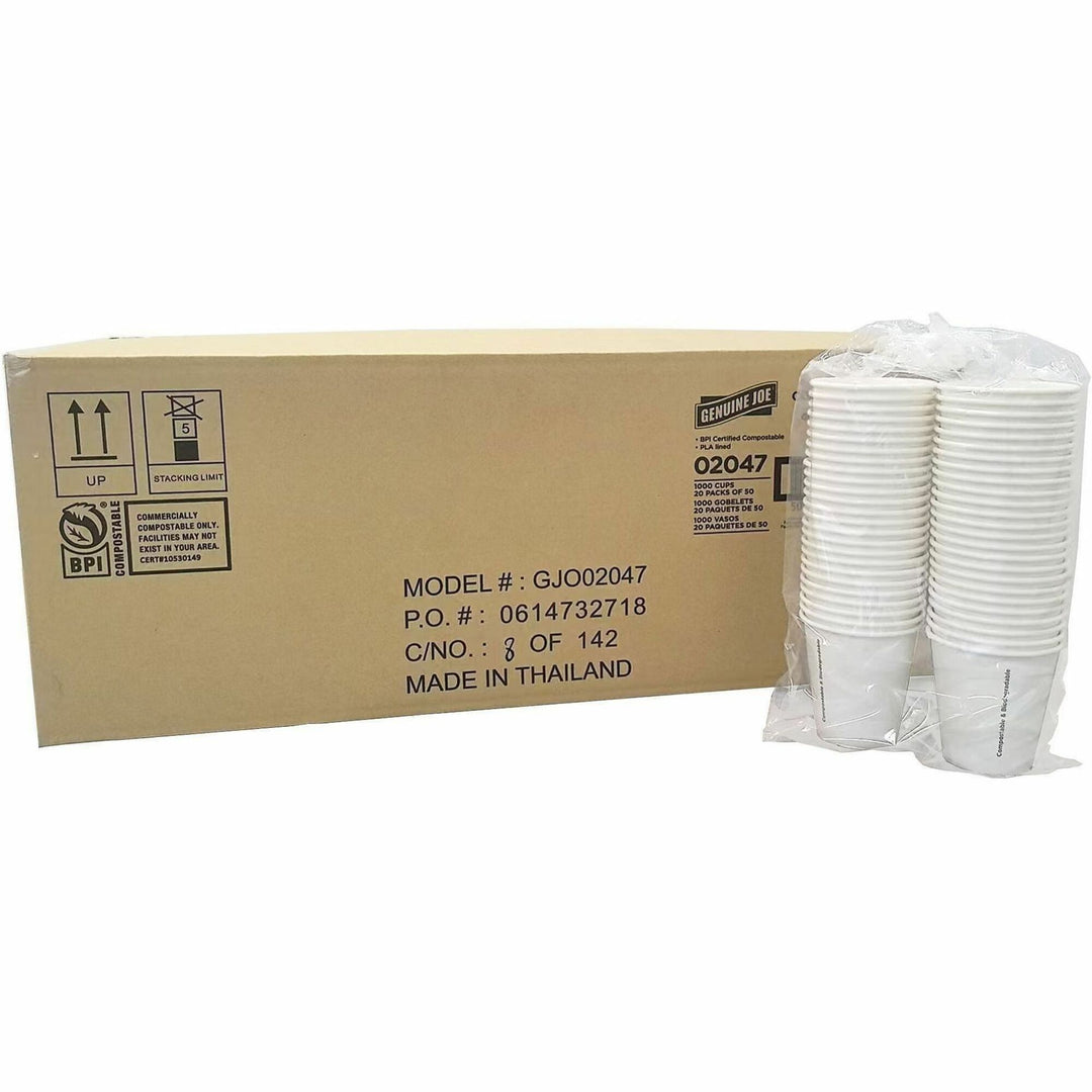 Image of Genuine Joe 02047 BPI Certified Compostable Paper Cups