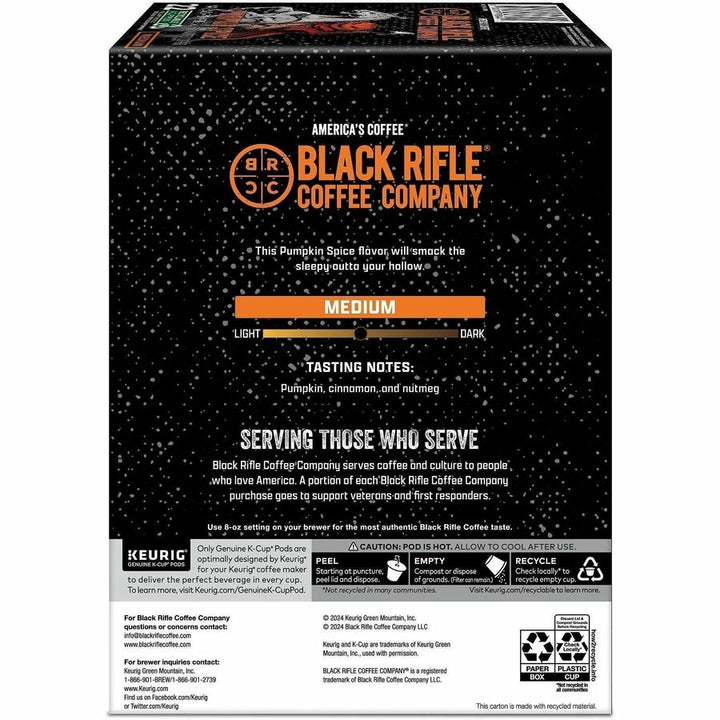 Image of Black Rifle 0844 Pumpkin Spice Coffee, Medium, K-Cup, Pod, Pumpkin Spice, 22 / Box