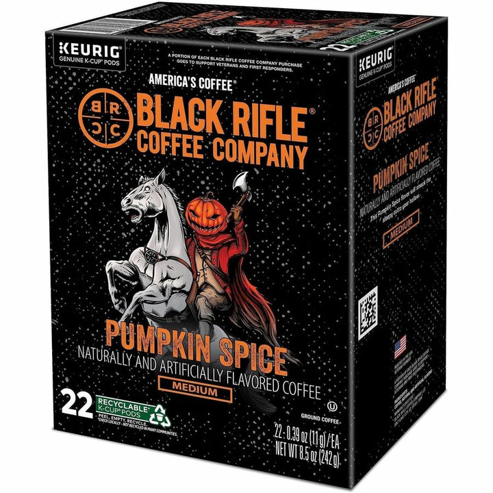 Image of Black Rifle 0844CT Pumpkin Spice Coffee, Medium, K-Cup, Pod, Pumpkin Spice, 4 / Carton