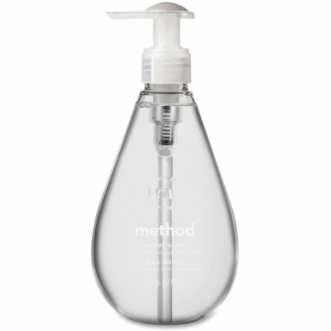 Image of Method 327755 Gel Hand Wash, Sweet Water Scent, 12 fl oz, Pump Bottle Dispenser, Hand, Clear, Paraben-free, Phthalate-free, Cruelty-free, 1 Each